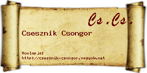 Csesznik Csongor névjegykártya